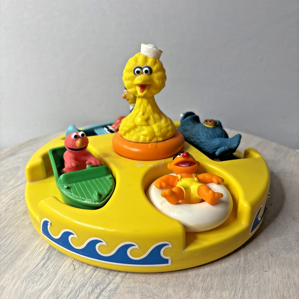 Vintage Sesame Street Floating Tub Puzzle Bath Toy Complete Illco Tyco Big Bird